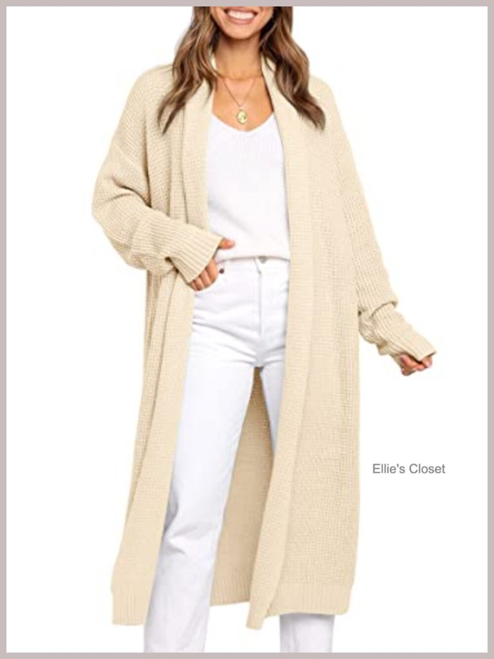 Women's Oversized Long Cardigan Sweater Open Front Ribbed Knit Fall Winter Coat